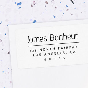 Stylish Modern Return Address Black & White Label