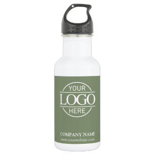 Stylish Modern Sage Green Company Business Logo 532 Ml Water Bottle