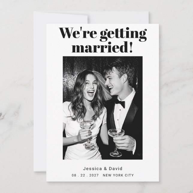 Stylish Modern Save the Date Card (Front)