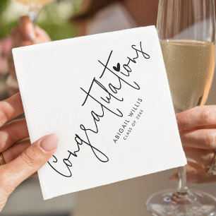 Stylish Modern Script Graduate Party Custom Napkin