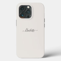 Stylish modern script name plain elegant off white