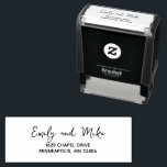 Stylish Modern Script Return Address Self-inking Stamp<br><div class="desc">Simple script return address self inking stamp that's perfect for stamping save the dates,  bridal shower,  wedding envelopes and everyday mail.</div>