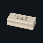 Stylish Modern Script Return Address Wood  Rubber Stamp<br><div class="desc">Simple script return address wooden stamp. Perfect for stamping save the dates,  bridal shower,  wedding envelopes and everyday mail.</div>