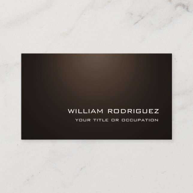 Stylish Modern Sepia Brown Sophisticated Trendy Business Card (Front)