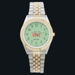 STYLISH MODERN SILVERY GOLDEN MINT GREEN BRANDED WATCH<br><div class="desc">THIS IS A DESIGN FITTING FOR EVERYONE.YOU CAN CHANGE, RESIZE OR ADD LOGO, PHOTO, TEXT AND COLOURS THE WAY YOU LIKE.THANK YOU.</div>