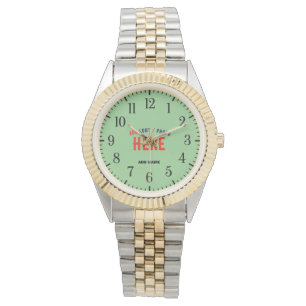 STYLISH MODERN SILVERY GOLDEN MINT GREEN BRANDED WATCH