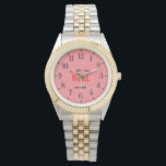 STYLISH MODERN SILVERY GOLDEN SALMON PINK BRANDED WATCH<br><div class="desc">THIS IS A DESIGN FITTING FOR EVERYONE.YOU CAN CHANGE, RESIZE OR ADD LOGO, PHOTO, TEXT AND COLOURS THE WAY YOU LIKE.THANK YOU.</div>