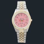 STYLISH MODERN SILVERY GOLDEN SALMON PINK BRANDED WATCH<br><div class="desc">THIS IS A DESIGN FITTING FOR EVERYONE.YOU CAN CHANGE, RESIZE OR ADD LOGO, PHOTO, TEXT AND COLOURS THE WAY YOU LIKE.THANK YOU.</div>