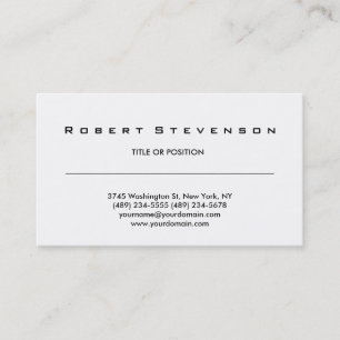 Stylish Modern Simple Black White Business Card