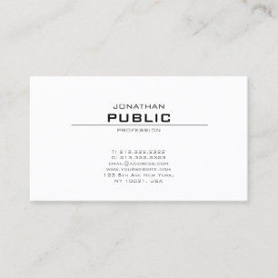 Stylish Modern Sleek Design Trendy Creative Plain Business Card