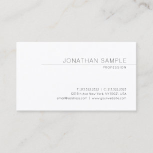 Stylish Modern Sleek Design Trendy Plain Luxury Business Card