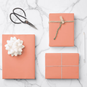 Stylish Modern Solid Color Apricot Matte Gift Wrapping Paper Sheet