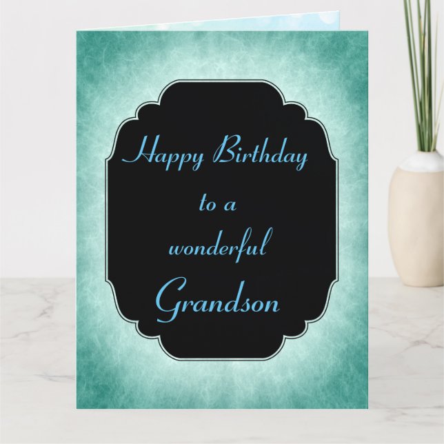 Stylish modern stars Birthday Grandson Card (Front)