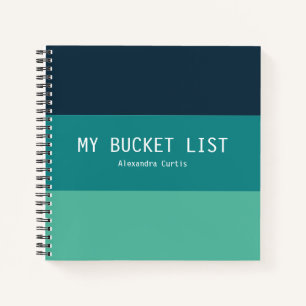 Stylish Modern Stripe My Bucket List Personalized Notebook