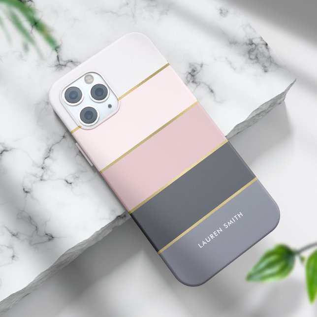 Stylish Modern Stripes Personalized Case-Mate iPhone Case (Creator Uploaded)