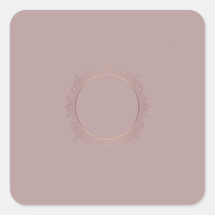 Stylish Modern Trendy Rose Gold Blank Template Square Sticker
