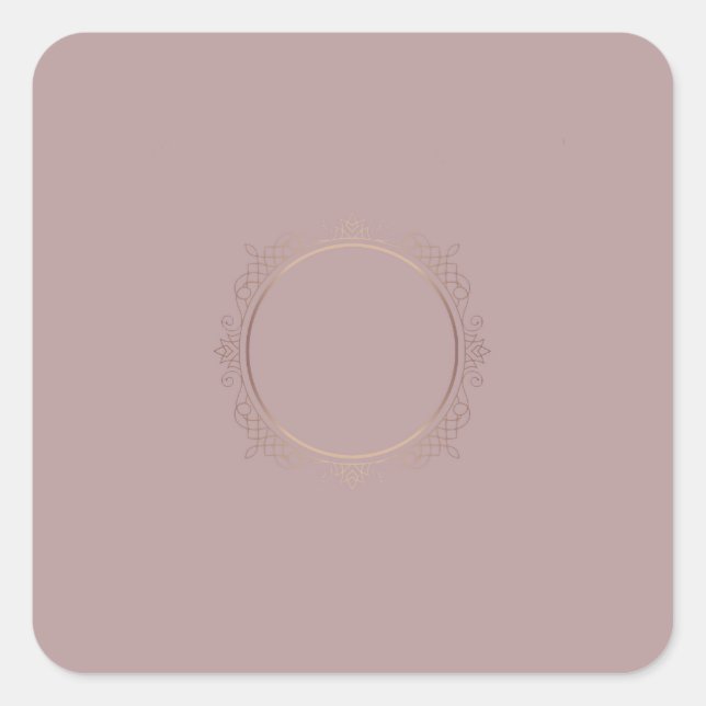 Stylish Modern Trendy Rose Gold Blank Template Square Sticker (Front)