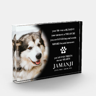 Stylish Modern Tribute Pet Remembrance Photo Block