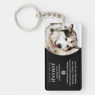 Stylish Modern Tribute Quote Photo Pet Remembrance Keychain