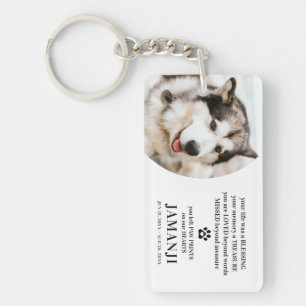 Stylish Modern Tribute Quote Photo Pet Remembrance Keychain