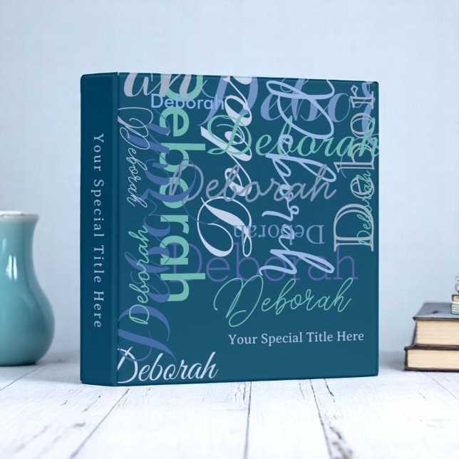 Stylish Modern Typography Blue Names Binder (Creator Uploaded)