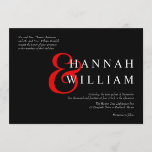 Stylish Modern Typography Wedding Invitations