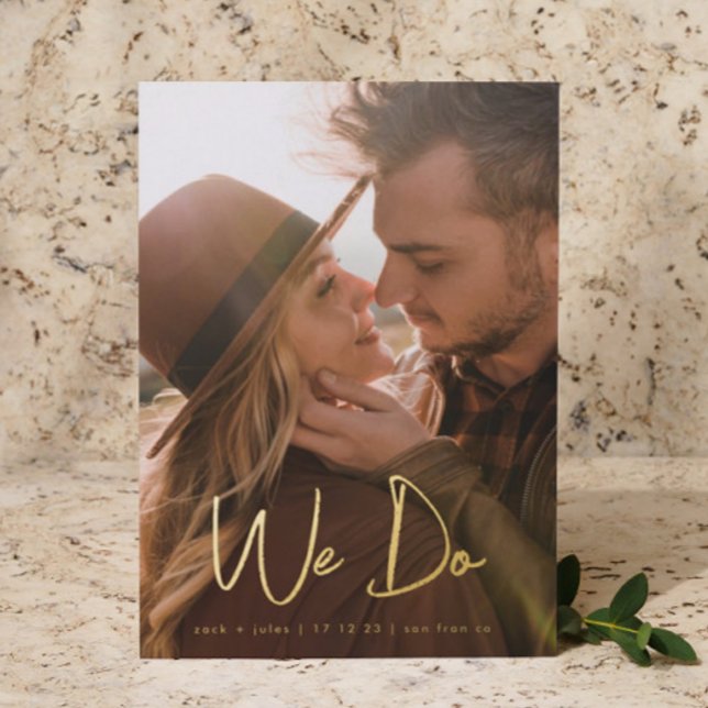 Stylish Modern We Do Gold Photo Save The Date (Creator Uploaded)