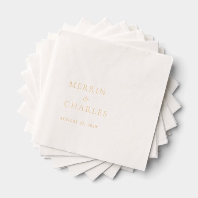 Stylish Modern Wedding Foil Napkins (Insitu (Stacked))
