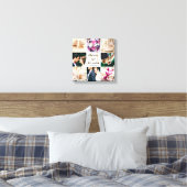 Stylish Modern Wedding Monogrammed Photo Collage Canvas Print (Insitu(Bedroom))