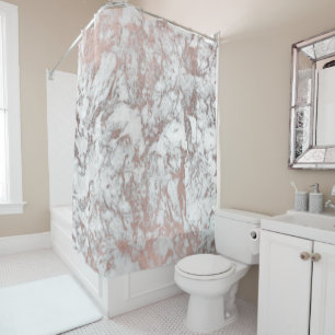 Stylish modern white faux rose gold elegant marble