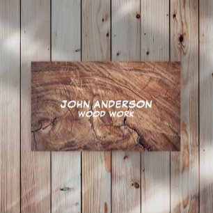 Stylish Modern Wooden Carpentry Business Card