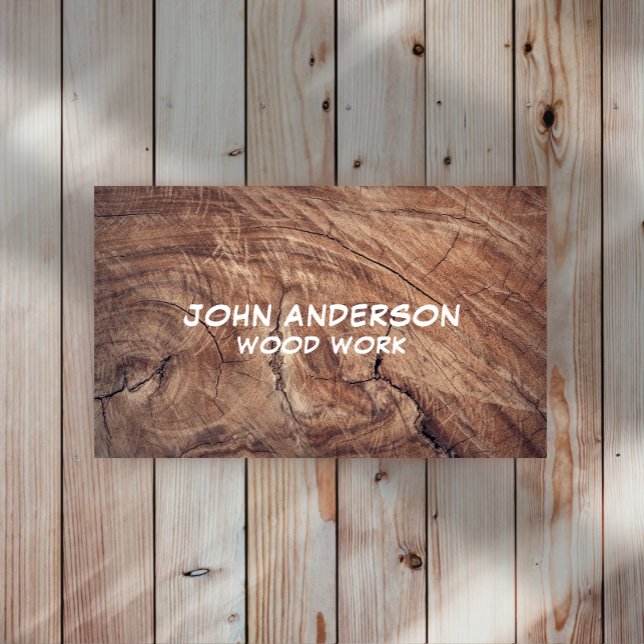 Stylish Modern Wooden Carpentry Business Card (Creator Uploaded)