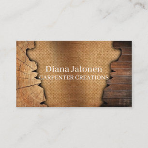 Stylish Modern Wooden Carpentry Construction Busin Business Card