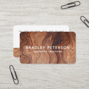 Stylish Modern Wooden Carpentry Construction Business Card