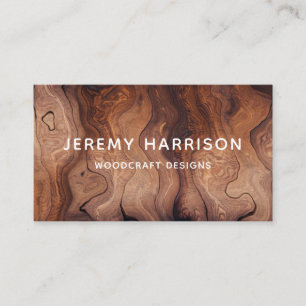 Stylish Modern Wooden Carpentry Construction Business Card