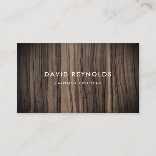 Stylish Modern Wooden Carpentry Construction Business Card