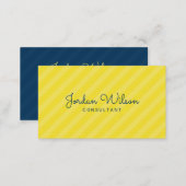 Stylish Modern Yellow and Blue Stripes Business Card (Front/Back)