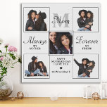 Stylish MOM Personalized Monogram 5 Photo Collage Faux Canvas Print<br><div class="desc">Surprise mom this mothers day with a personalized 5 photo unique mother poem & monogram room canvas. "Always My Mother, Forever My Friend" Personalize this mom plaque with favourite photos, message and name.. Visit our collection for the best mom mother's day gifts and personalized mom gifts. COPYRIGHT © 2022 Judy...</div>