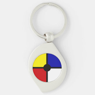 Stylish Mondrian Inspired Art & Basic Colours Keychain