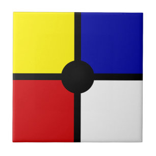 Stylish Mondrian Inspired Art & Basic Colours Tile