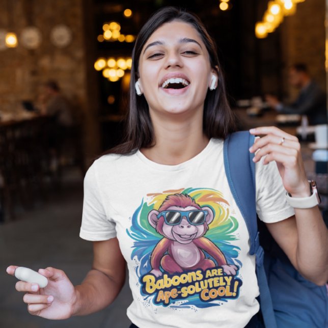Stylish Monkey: Baboons are ape-solutely cool T-Shirt (Creator Uploaded)