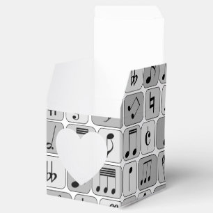 Stylish Monochrome Geometric Music Notes Pattern Favor Box