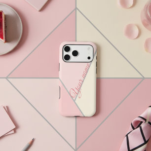 Stylish monochrome pink iPhone 13 pro max case