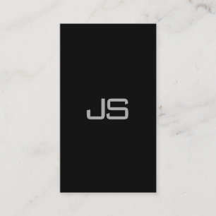 Stylish Monogram Black White Modern Sleek Design Business Card