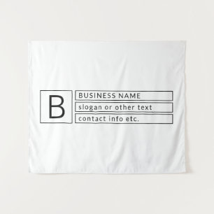 Stylish Monogram & Business Name (or other text) Tapestry