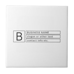 Stylish Monogram & Business Name (or other text) Tile