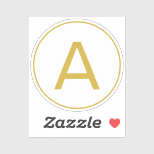 Stylish Monogram Initial Letter Gold Colour White