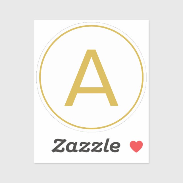 Stylish Monogram Initial Letter Gold Colour White (Sheet)