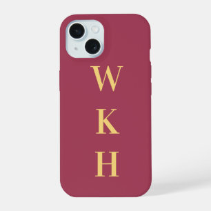 Stylish Monogram Initials iPhone 15 Case