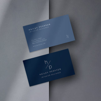 Stylish Monogram | Modern Elegance in Navy & White Business Card